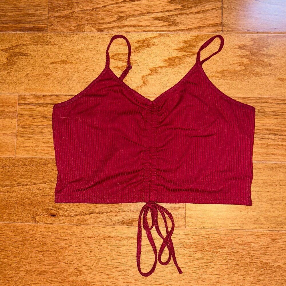 Red Cinched Crop Top